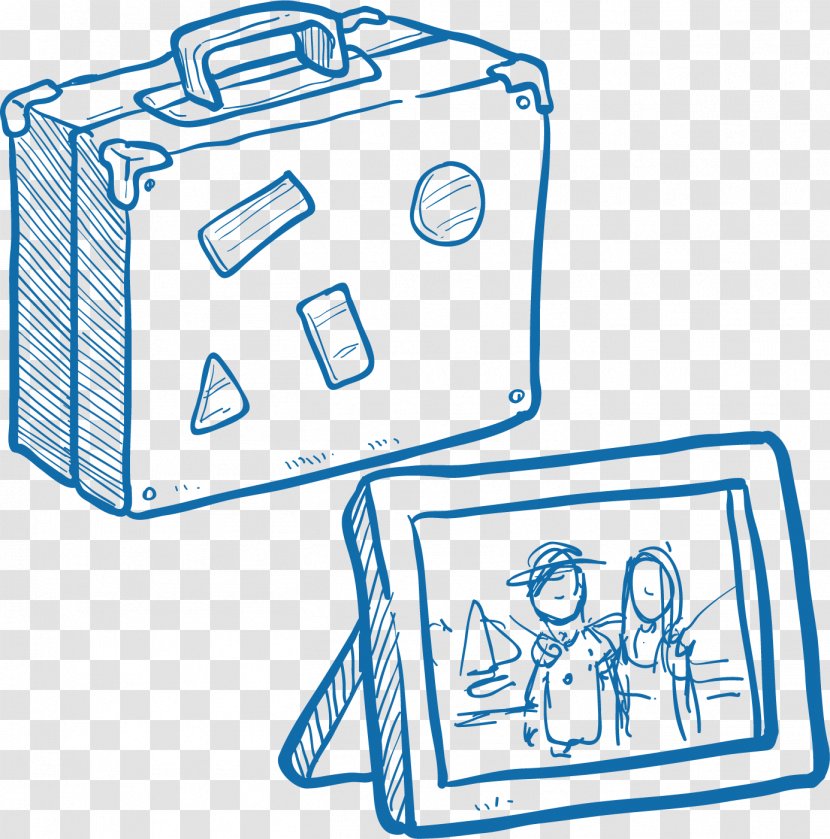Suitcase Image Vector Graphics - Rectangle - Pencil Sketch And Transparent PNG