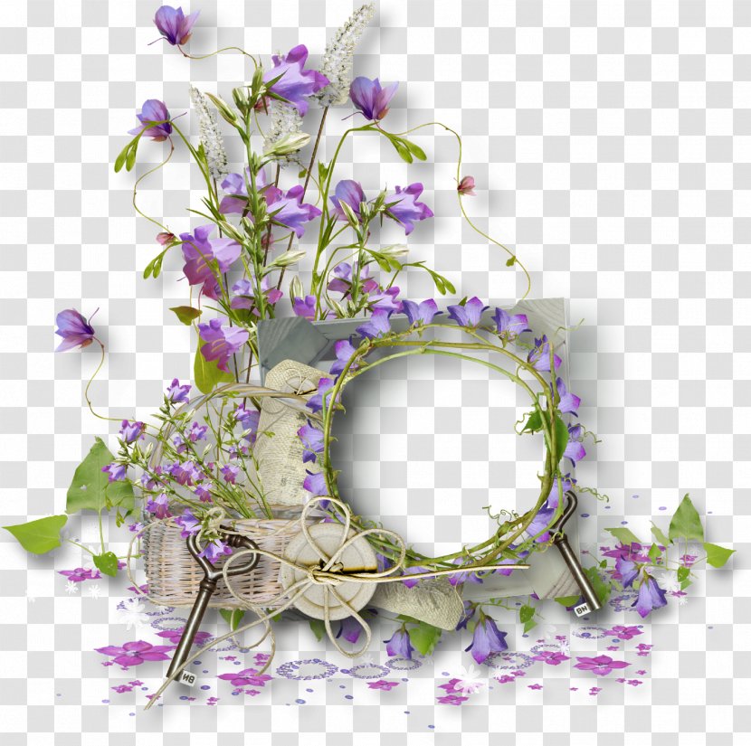 Floral Design Picture Frames Molding Wreath - Violet - Decor Transparent PNG