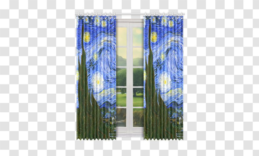 Curtain Window Shade - Van Gogh The Starry Night Transparent PNG