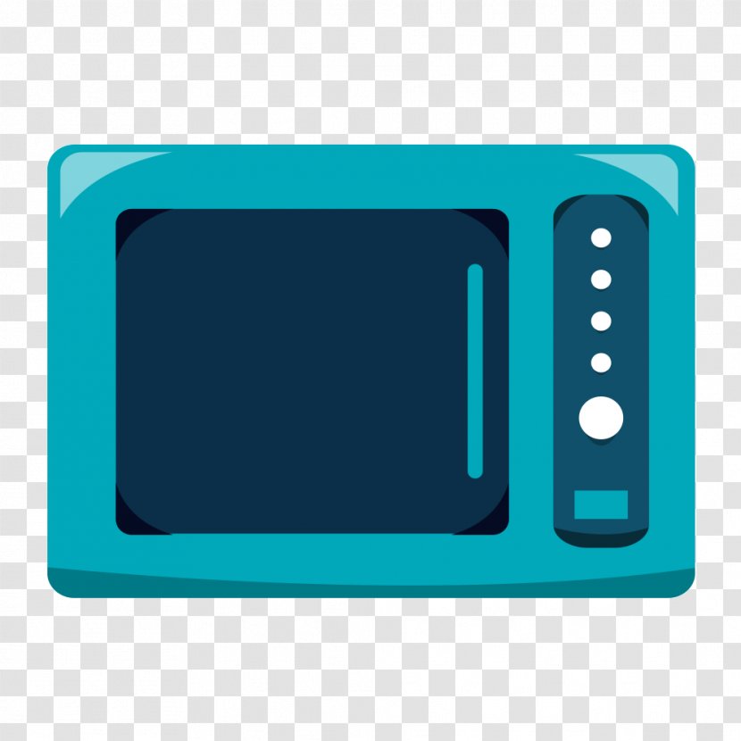 Microwave Oven Cartoon - Turquoise - Body Transparent PNG