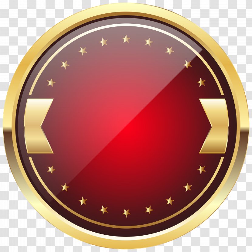 Badge Logo Clip Art - Gold - Red And Template Image Transparent PNG