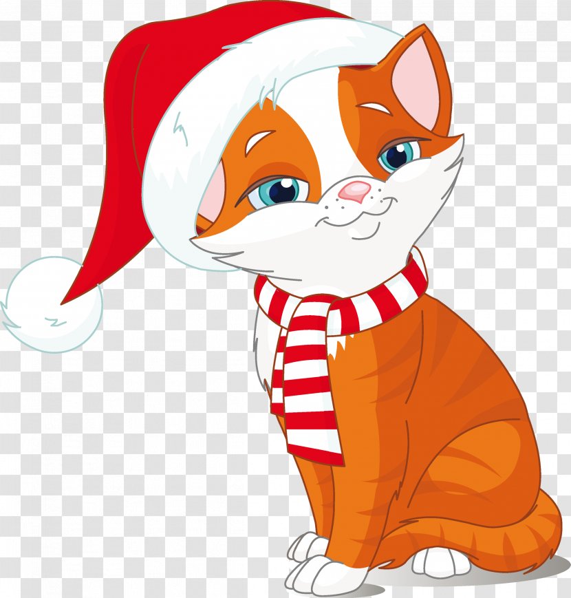 Kitten Cat Dog Christmas Clip Art - Cuteness - Vector Transparent PNG