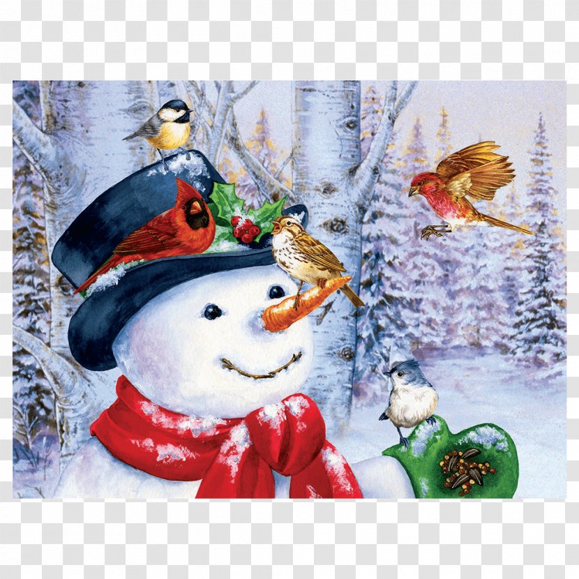 Jigsaw Puzzles Snowman Christmas Card Ornament - Paper Transparent PNG