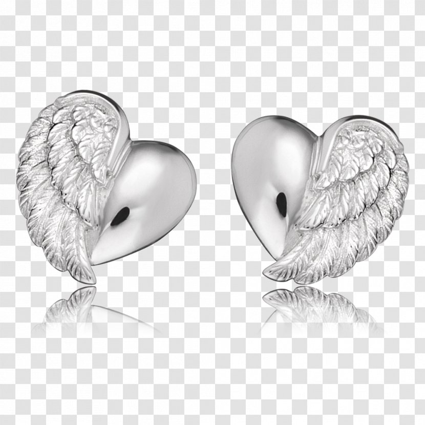 Earring Cubic Zirconia Jewellery Charms & Pendants Sterling Silver - Earrings - Heart Wing Transparent PNG