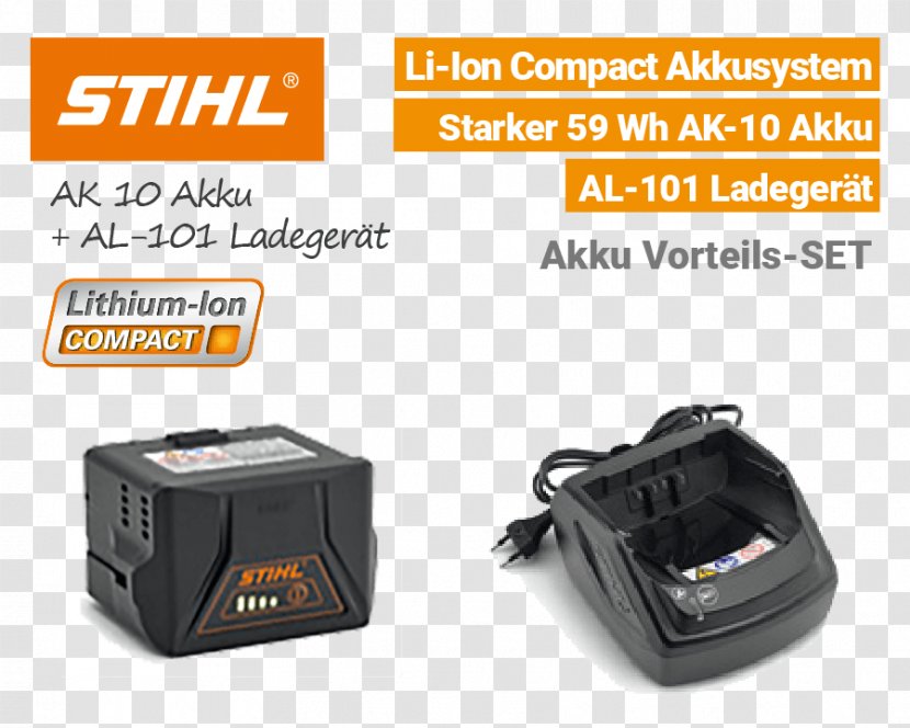 Battery Charger Stihl AL 101 Standard Lader Blade Shaft Ring For Cut Off Saws Electric - Power Supply Transparent PNG