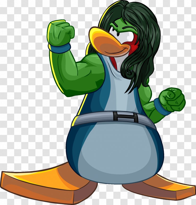 She-Hulk Club Penguin Superhero - Ducks Geese And Swans - She Hulk Transparent PNG