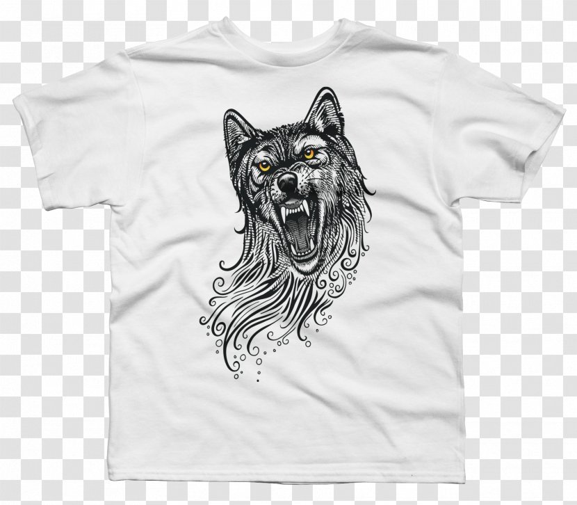 T-shirt Hoodie Drawing Comics - Gray Wolf Transparent PNG