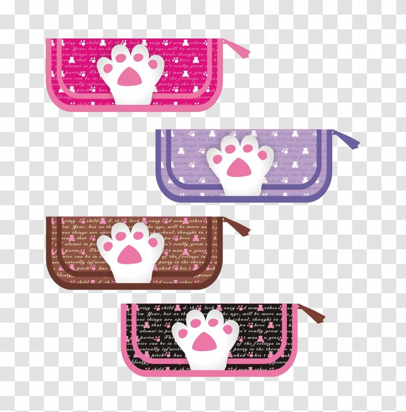 Bear Claw Clip Art - Watercolor - Paw Print Pattern Pencil Bags Transparent PNG