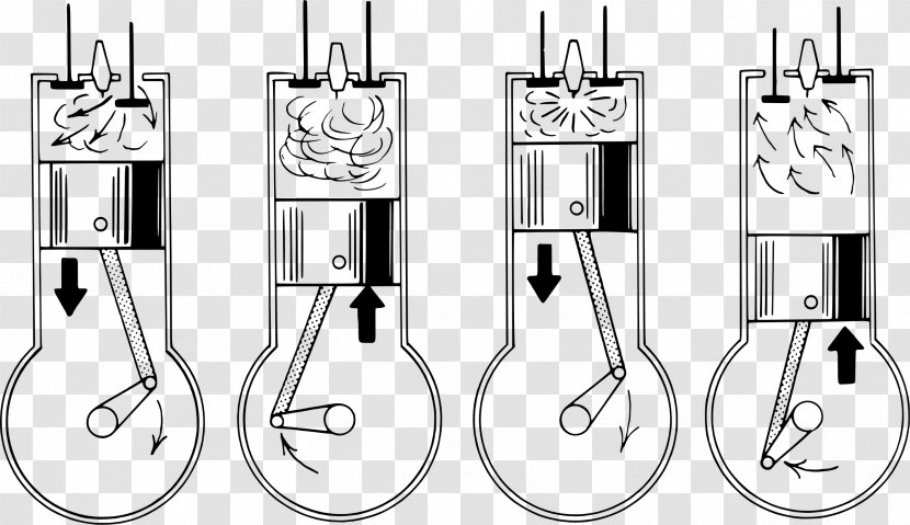 Exhaust System Four-stroke Engine Internal Combustion - Piston Transparent PNG