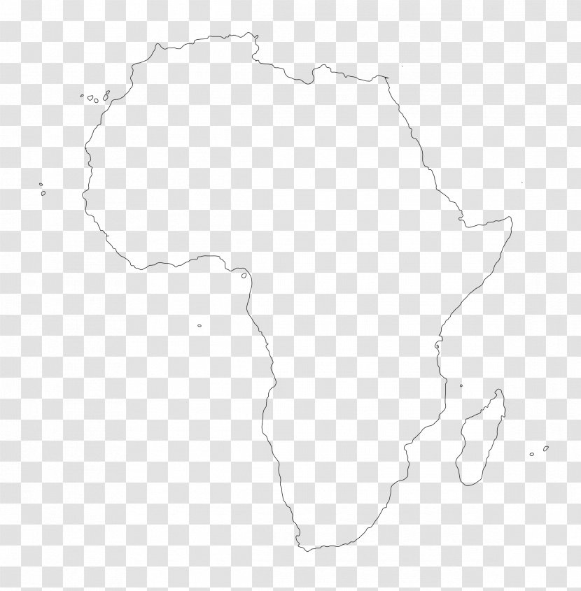 Africa Map Flag Of Botswana Cameroon Clip Art - Black And White - Outline Transparent PNG