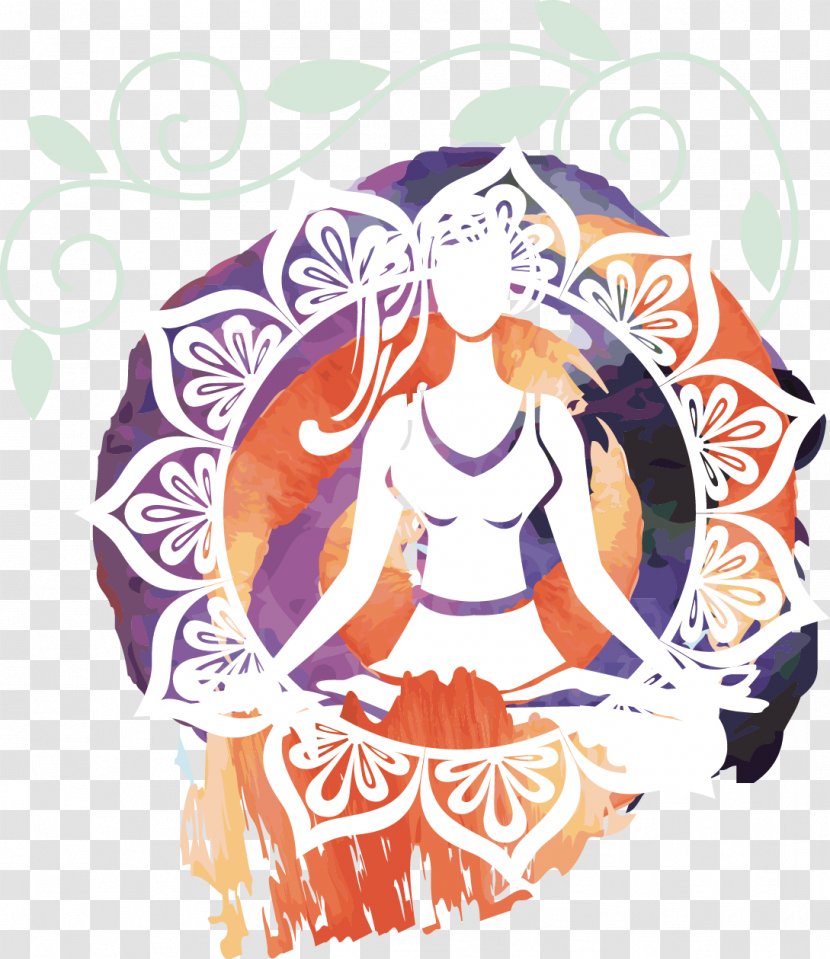 Yoga Painting - Hand-painted Decorative Vector Transparent PNG