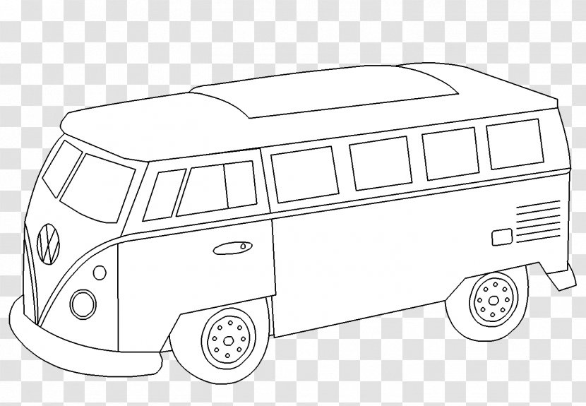 Volkswagen Type 2 Line Art Car Van - Area Transparent PNG