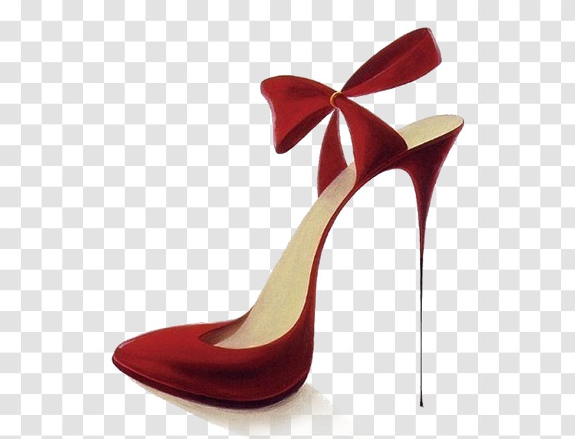 High-heeled Footwear Amazon.com Kunstdruck Art Printmaking - Hand-painted Red High Heels Transparent PNG