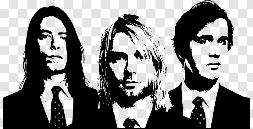 Kurt Cobain Nirvana Dave Grohl Krist Novoselic With The Lights Out - Watercolor - Cartoon Transparent PNG