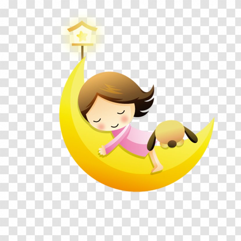 Lua Em Quarto Crescente Download - Yellow - Moon Child Transparent PNG