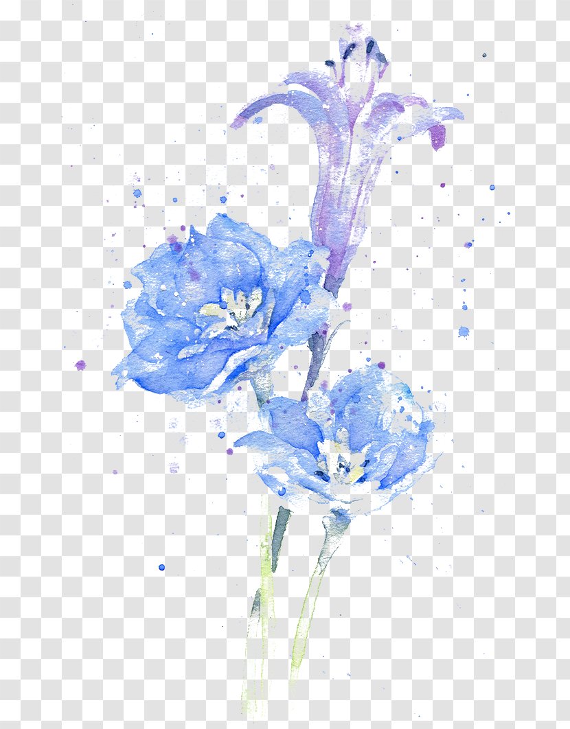 Flower Ink Watercolor Painting - Flora - Water-color Transparent PNG