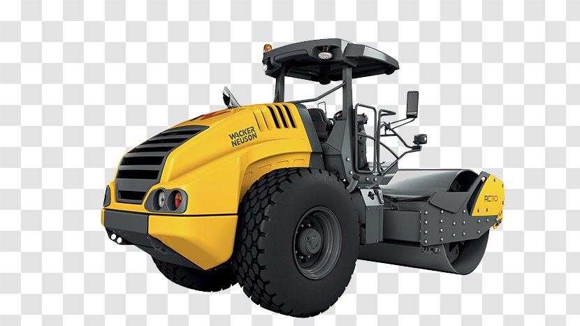 Compactor Heavy Machinery Wacker Neuson Road Roller Soil Compaction - Yellow - Riding Mower Transparent PNG