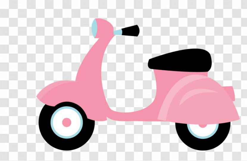 Scooter Vespa Motorcycle Clip Art - Pink Transparent PNG