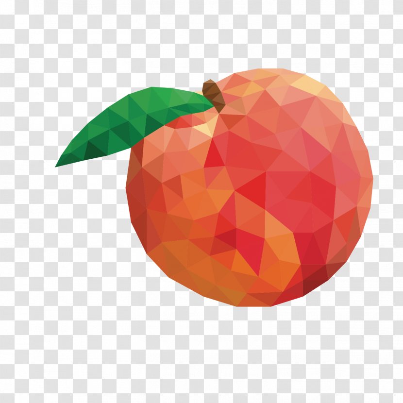 Apple Geometry Auglis - Fruit - Red Geometric Decoration Transparent PNG