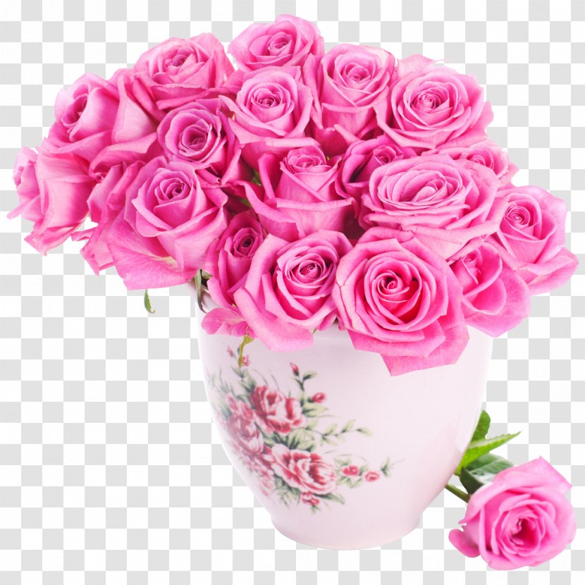 Rose Pink Flowers - Vase Transparent PNG