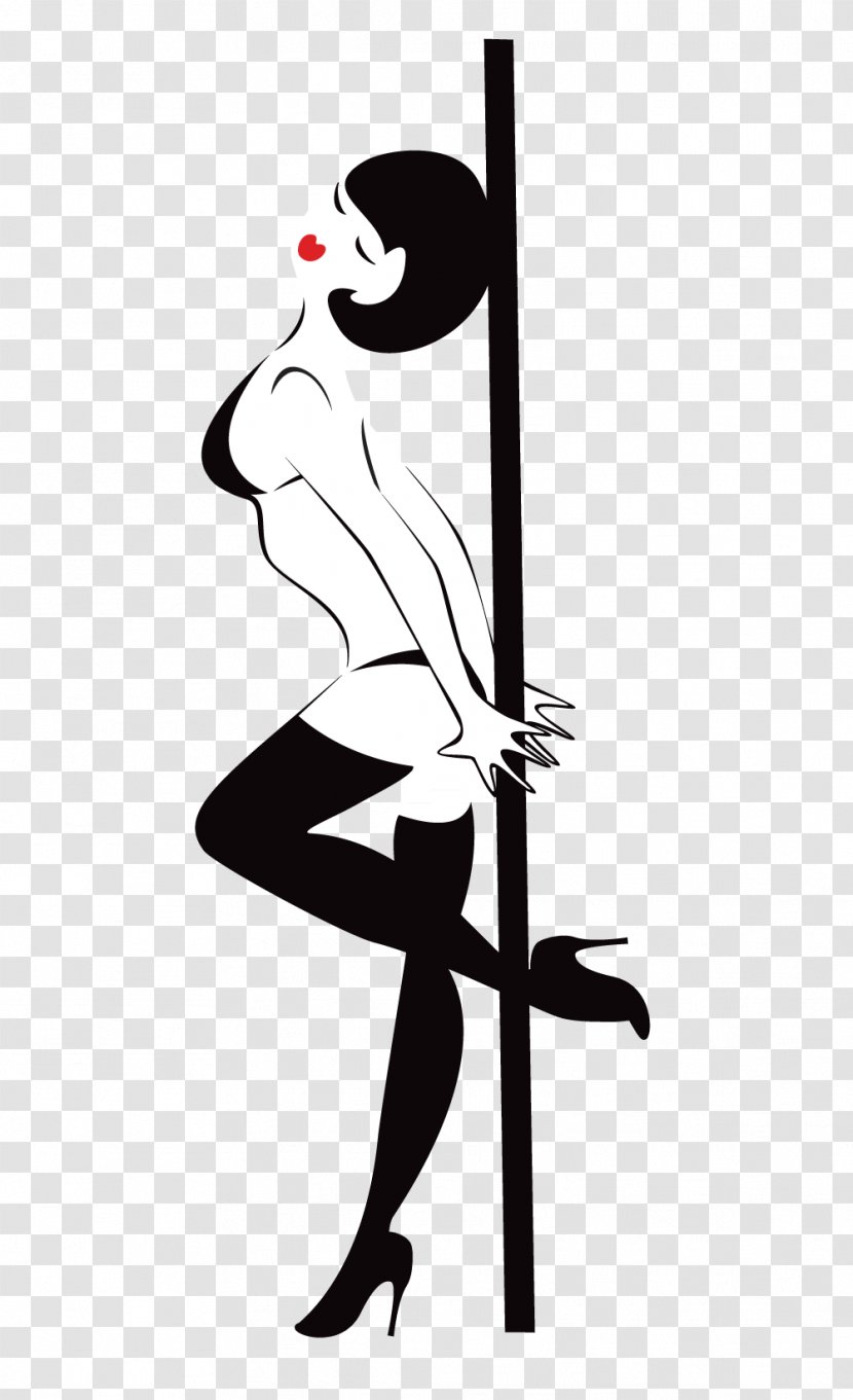 Pole Dance Silhouette Cartoon - Art - Pipe Dancers Transparent PNG