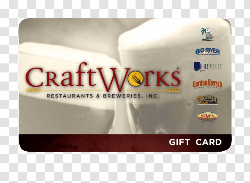 Gordon Biersch Brewing Company CraftWorks Restaurants & Breweries Gift Card Brand - Craftworks Transparent PNG