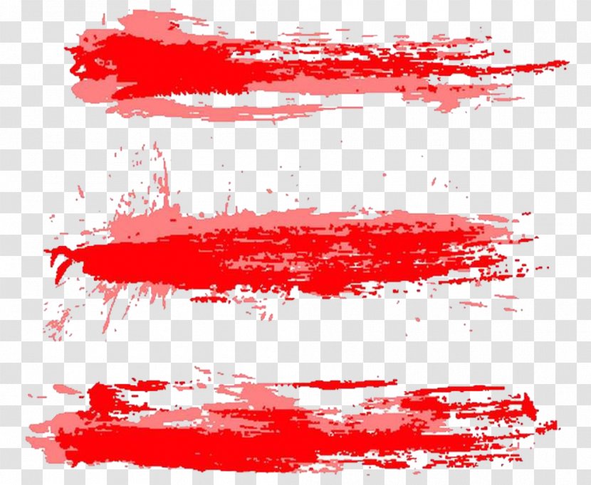 Blood Residue Ink Brush Red - Strip Of Transparent PNG