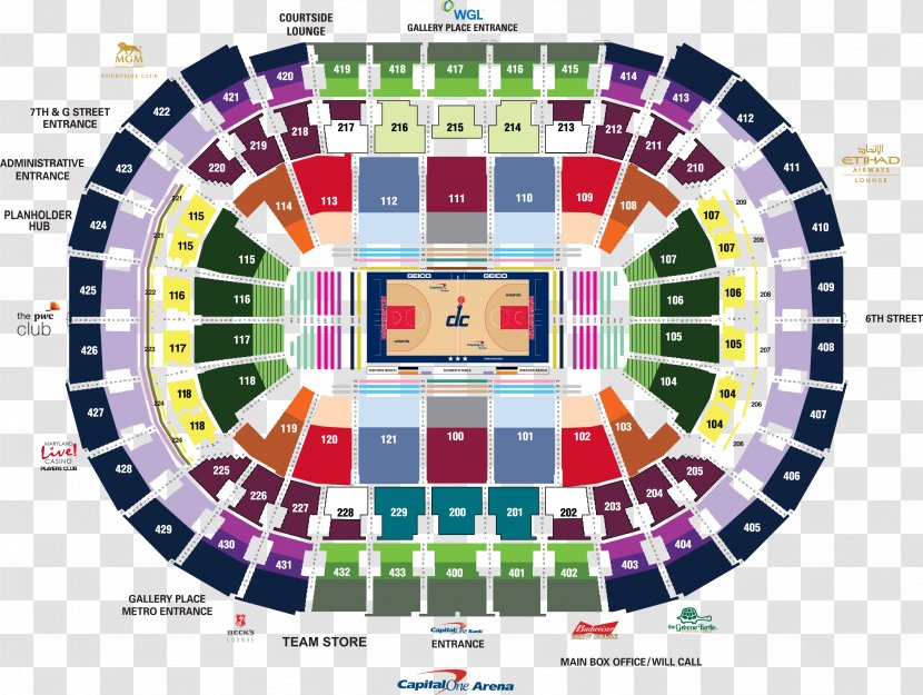 Capital One Arena Washington Wizards NBA Capitals Mystics - Nba Transparent PNG