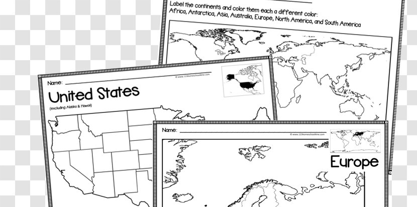 United States World Map Blank - Monochrome Transparent PNG