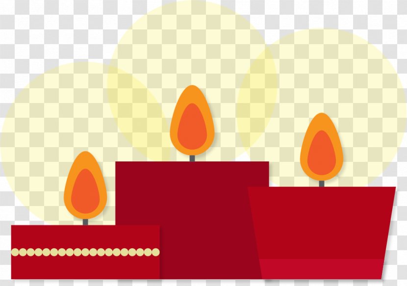 Candle Christmas Drawing - Cartoon - Hand Painted Red Decoration Transparent PNG
