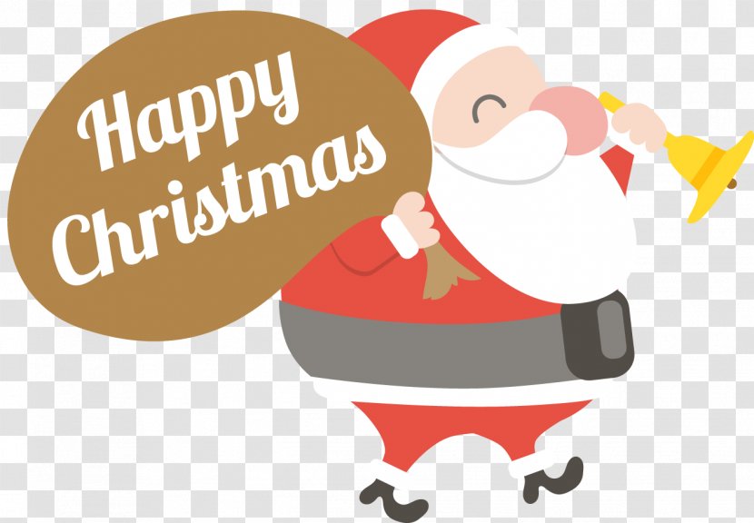 Santa Claus Christmas Clip Art - Text - Merry Vector Transparent PNG