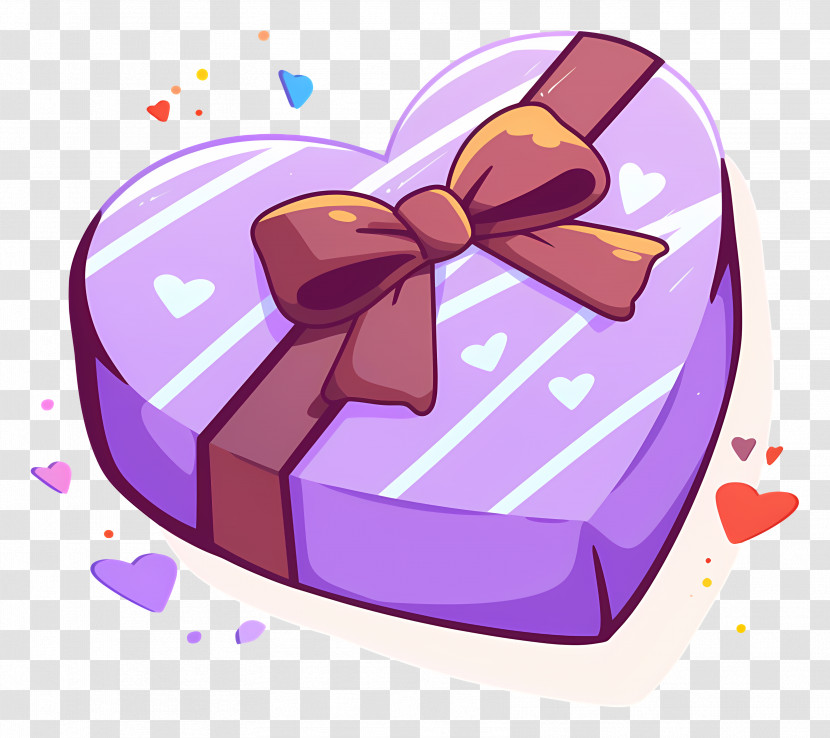 Chocolate Hearts - Heart-Shaped Gift Box With Ribbon Transparent PNG
