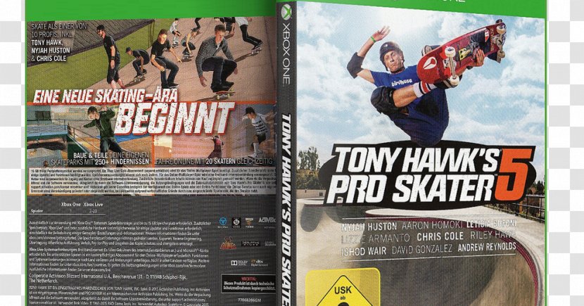 Tony Hawk's Pro Skater 5 HD Xbox 360 4 - Advertising Transparent PNG