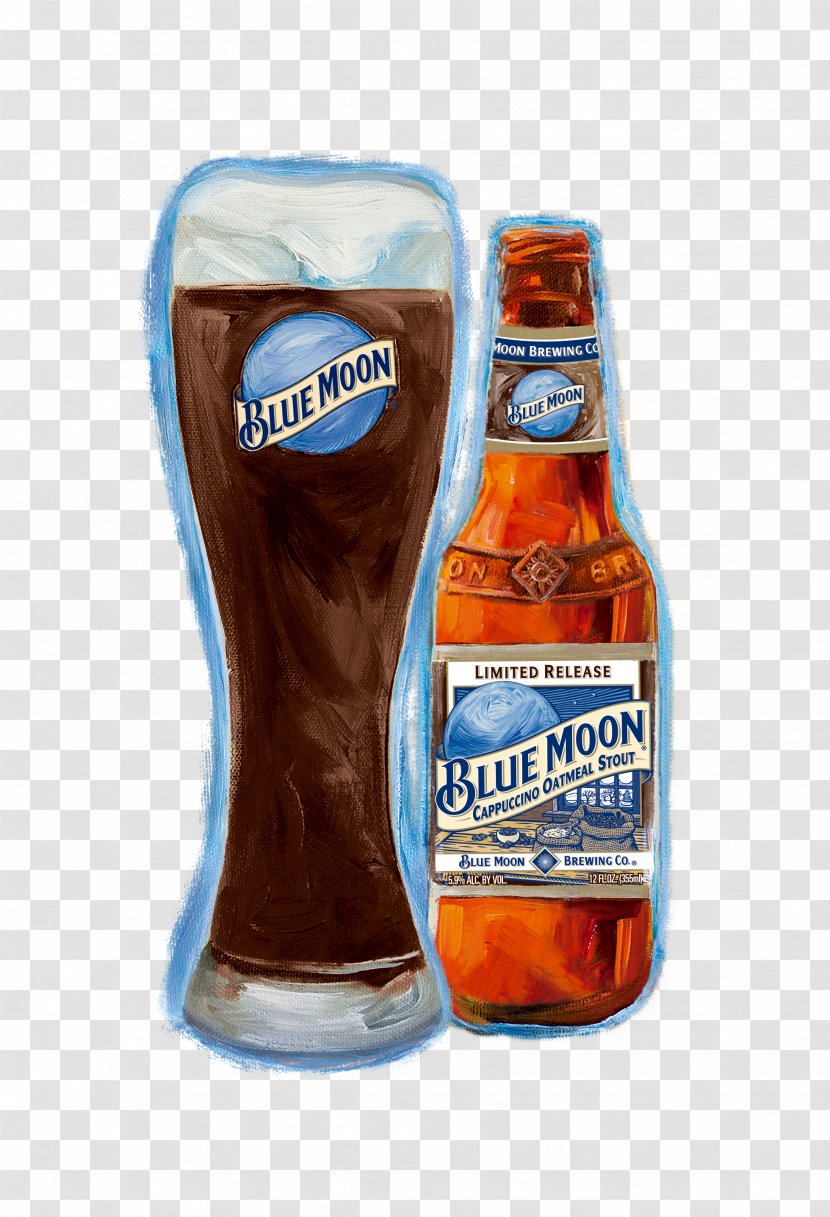Beer Stout Blue Moon Cappuccino Coffee - Bottle Transparent PNG