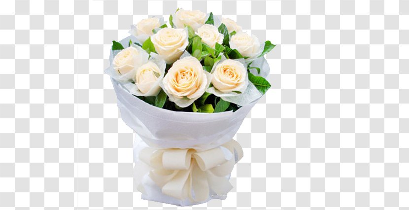 Champagne Beach Rose U9001u82b1 Nosegay Gift - Floral Design - White Roses Flower Arrangement Transparent PNG