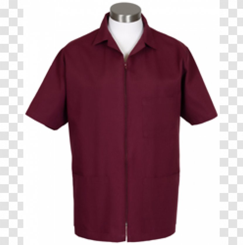 Sleeve T-shirt Button Smock-frock Lab Coats - Zipper Transparent PNG