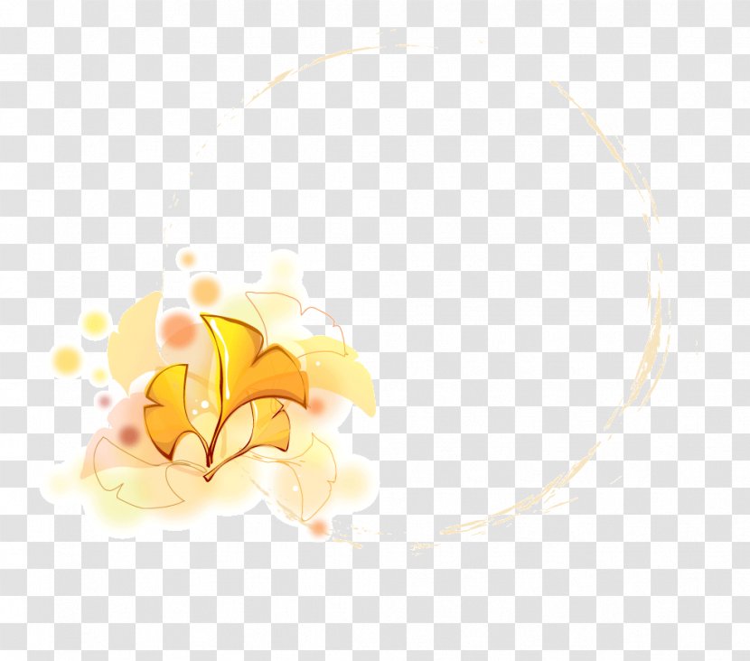 Pattern - Yellow - Vector Creative Ginkgo Transparent PNG