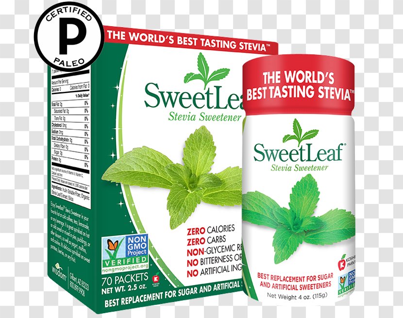Stevia Sugar Substitute Candyleaf Sweetness Calorie - Glycemic - Drops For Plants Transparent PNG