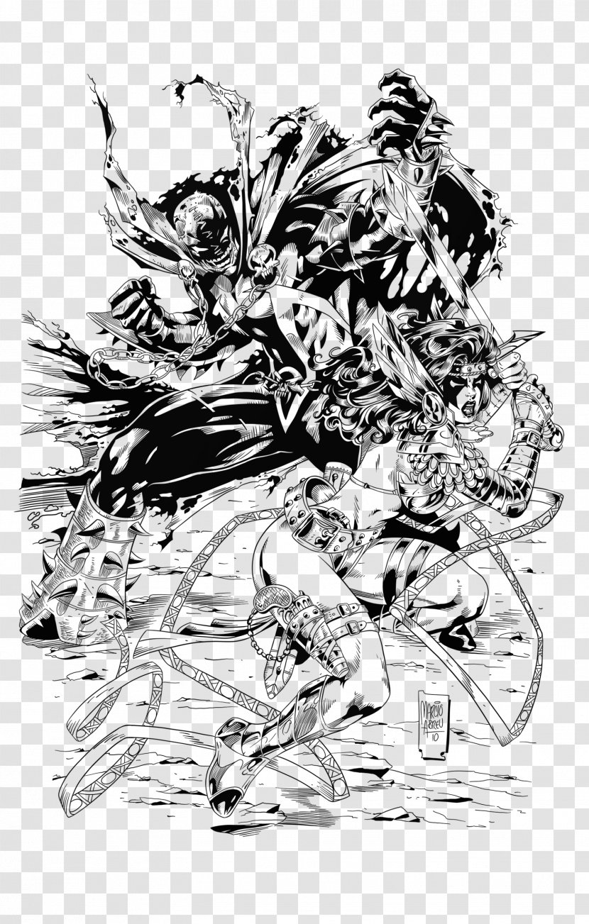 Comics Artist Inker Sketch - Black And White - Spawn Transparent PNG