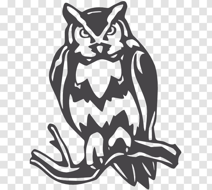 Owl Bird Clip Art - Black And White Transparent PNG