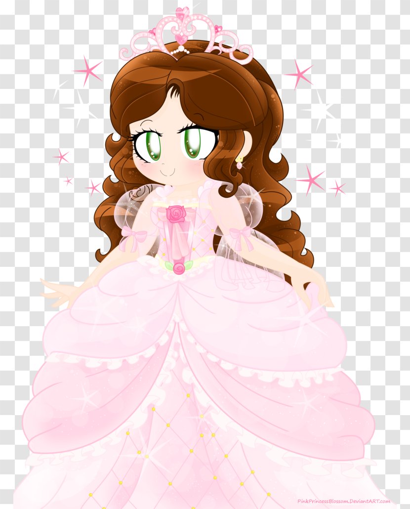 Brown Hair Pink M Fairy Doll - Heart Transparent PNG