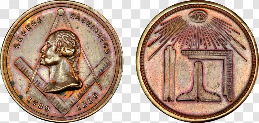 George Washington Masonic National Memorial Mount Vernon Freemasonry Coin Cent Transparent PNG