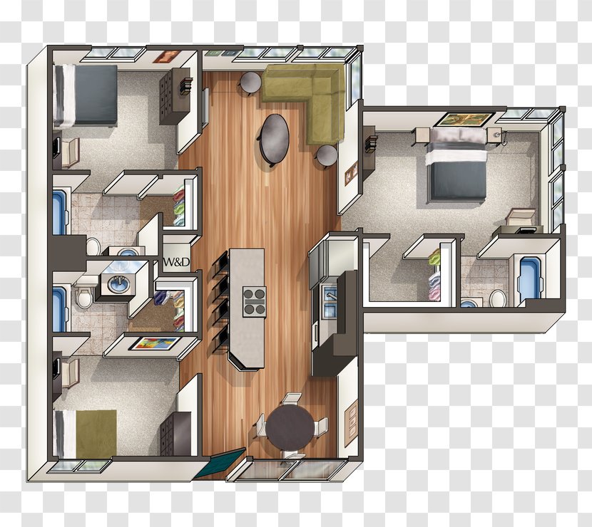 University Of California, Davis California Polytechnic State West Village- Home The Ramble, Viridian, And Solstice Apartments House Floor Plan Transparent PNG