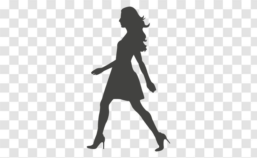 Walking Silhouette Woman - Youthful Vector Transparent PNG