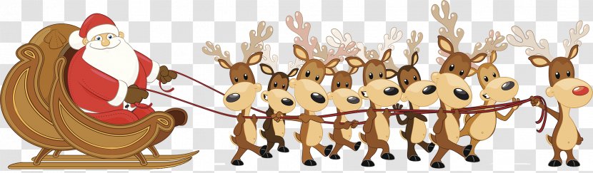 Rudolph Santa Claus's Reindeer Christmas - Claus - Elk Sleigh Transparent PNG