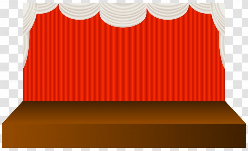 Theater Drapes And Stage Curtains Clip Art - Orange Transparent PNG
