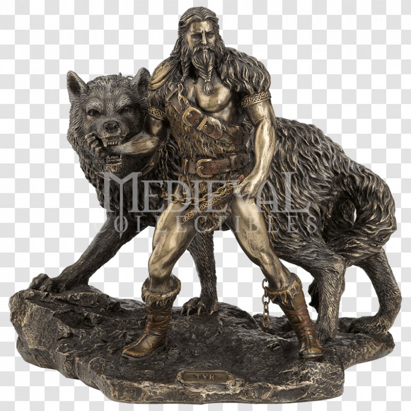 Loki Týr Fenrir Norse Mythology Statue - Bronze Transparent PNG