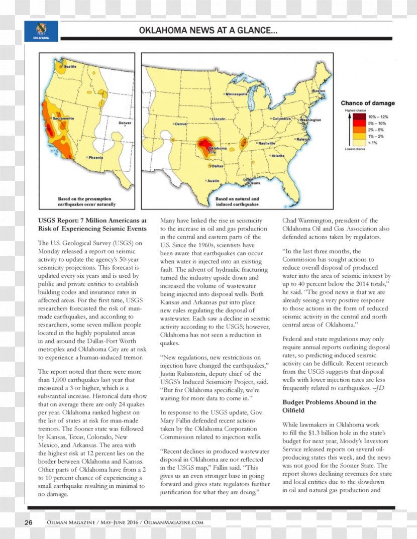 Anthropogenic Hazard New Madrid Seismic Zone Induced Seismicity Earthquake United States Geological Survey - Hydraulic Fracturing - Booklet Transparent PNG