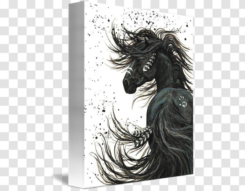 Mustang Friesian Horse Thoroughbred IPhone 6S Equestrian - Black And White - Spirit Transparent PNG