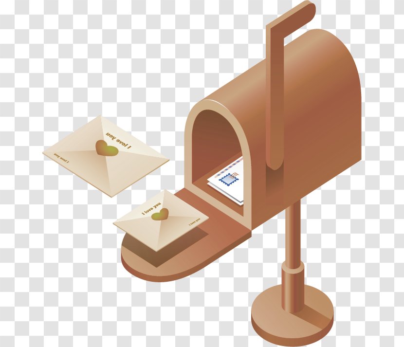 Letter Box Mail - Decorative - Brown Simple Mailbox Decoration Pattern Transparent PNG